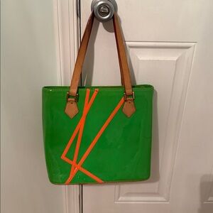 Louis Vuitton Green and Orange Tote Bag